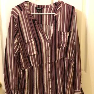 Torrid Emma Purple Stripe Baby Doll Tunic
